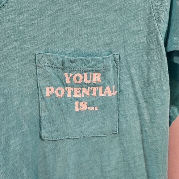 Torrid heritage slub blue vneck classic fit Potential graphic pocket t woman 3X - Picture 9 of 9